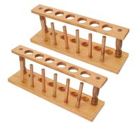 VALICLUD 2 Pcs Wooden Laboratory Test Tube Rack with Science Lab Stand Organizer for Test Tubes Lipsticks Practical Clean Holder for Home School Research