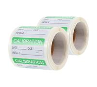 VALICLUD 2 Rolls Calibration Labels Quality Control Calibration Stickers Waterproof Self Adhesive Green Paper Stickers Simple Elegant Design for Pallets Transportation