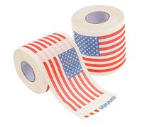 VALICLUD 2 Rolls Creative American Flag Printed Toilet Roll Paper Ply Soft Napkins Each Multipurpose Decorative Bathroom Tissue for Skin Friendly Use and Dining Table Glamour