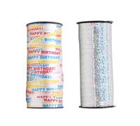 VALICLUD 2 Rolls Yards Shiny Balloon String Ribbons for Wedding Party Gift Wrapping and Balloon Decoration Colorful White and Silver Curling Ribbon for Birthday Graduation Shower and