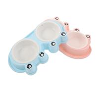 VALICLUD 2 Sets Ant Pet Food Bowl Plastic Cat Bowl Set Frog Shape Design Non-slip Base for Kittens Puppies and Small Pets
