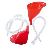 VALICLUD 2 Sets Capless Gas Tank Funnel with Extended Transparent Hose Flexible Transmission and Fuel Funnel for Engine Oil Gasoline Windshield Washer Fluid Spill Resistant Durable Plastic