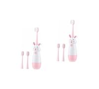 VALICLUD 2 Sets Cartoon Shape Sonic Electric Toothbrush for Soft Bristles Easy to Use Compact Design for Travel Pink Color with Accessories