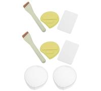 VALICLUD 2 Sets Flat Foundation Brush Makeup Powder Puff with White Puff Case and Mixing Palette - Thin Blending Cream Brush Facial Applicator for Liquid Foundation and Face Makeup