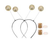VALICLUD 2 Sets Glitter Ball Antenna Headband Costume Headwear Lightweight Comfortable Masquerade Party Accessories for Adults Eye Catching Boppers for Halloween and Cosplay