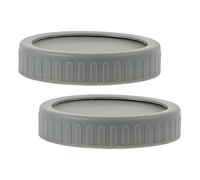 VALICLUD 2 Sets Large Mouth Mason Jar Lids Silicone Seal Covers with Anti-leak PP Rings for Food Storage Airtight Kitchen Bottle Caps and Mason Jar Covers