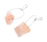 VALICLUD 2 Sets Natural Irregular Pet Lick Salt Blocks with Rope and Hook, Mineral Chew for Hamsters, Rabbits, Squirrels, Small Animals’ Teeth Grinding and Mineral