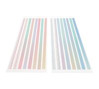 VALICLUD 2 Sets PET Sticky Tabs Note Bookmarks Gradual Colour Long Strip Page Markers, Writable Annotation Labels, for Student Reading and Indexing, and Teachers
