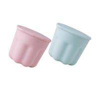 VALICLUD 2 Sets Silicone Makeup Brush Cleaning Bowl Compact Beauty Tool Cleaner Kit with Convex Dot Pad for Gentle Cleaning of Eyeshadow and Brow Brushes Portable Storage Rack