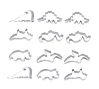 VALICLUD 2 Sets Stainless Steel Dinosaur Cookie Cutters Biscuit Molds for DIY Baking Cake Fondant Pastry Kitchen Tools for Small Cakes Muffins Desserts Easy to Use and Clean