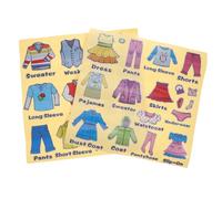 VALICLUD 2 Sheets PVC Dresser Clothing Decals Wardrobe Classification Labels for Boys Fade-Resistant Stickers with Clear Patterns for Easy Clothes Sorting and Organization