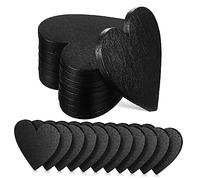 VALICLUD 20 Pcs Heart Shape Wooden Discs Double Sided Chalkboard Hearts for DIY Crafts Wedding Table Decoration Scrapbooking Sign Making