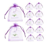 VALICLUD 20 Pcs Lavender Sachets Empty Drawstring Organza Mesh Bags for Fragrance and Storage Breathable Gauze Pouches Suitable for Dried Herbs Elegant Deep Purple Gift Packaging Capacity