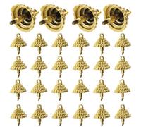 VALICLUD 200PCS Golden Christmas Ball Caps Replacement Ornament Hangers for Glass Porcelain Ceramic DIY Christmas Tree Decorations with Strong Hold and Easy Installation