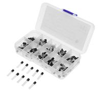 VALICLUD 200pcs To-92 Transistor and Diode Assortment Kit 10 Types and Each, Plastic Material for Easy Identification and Rectification, for Electronic DIY Projects