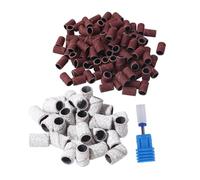 VALICLUD 201pcs Sanding Sleeve for Nail Drill Nail Polishing Band Grits Gel Polish Remover Tool Ceramic Grinding Head Included for Professional Accessories