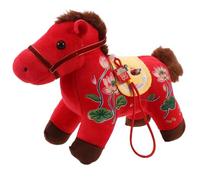 VALICLUD 2026 Chinese Zodiac Horse Plush Pendant Red Lotus 20Cm Bag Charm Keychain Hanging Ornament for Home Décor and Chinese New Year Celebration