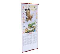 VALICLUD 2026 Feng Shui Home Decor Calendar 2026 Chinese Daily Calendar for 2026 Traditional Chinese Design Artistic Hanging Scroll for Home and Office with Time Tracking and Space-saving