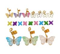 VALICLUD 20pcs Butterfly Hair Jewelry for Women Dreadlocks Accessories Beads and Hair for Braids Decoration for Parties and Events