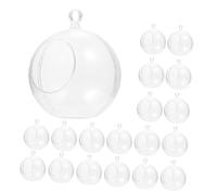 VALICLUD 20pcs Clear Fillable Ornament Balls Shatterproof Transparent Baubles with Hollow Design Easy to Hang Decorative Spheres for Christmas Wedding Party and Home Decor