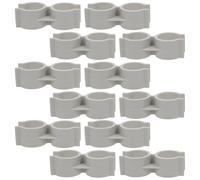 VALICLUD 20pcs Double Pipe Clamp for Dustpan Pole and Broom Handle, Plastic Pole Clamp Holder with Dual Openings and Ergonomic Grip for Easy Installation, for Storage and Cleaning