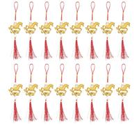 VALICLUD 20pcs Feng Shui Hanging Decor Wealth Good Luck Charm Good Luck Tassel God of Wealth Ornament Lunar New Year Hanging Decor Chinese New Year's Horse Ornament