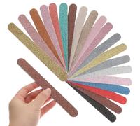 VALICLUD 20Pcs Glitter Nail Files Emery Board Nail File for Manicure Pedicure Tools, Sandpaper and EVA Trimming for Natural and Gel Random Color