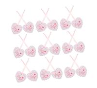 VALICLUD 20pcs Heart-shaped Valentine Greeting Cards with Pink Ribbon Mini Love Note Tags for Birthday Romantic Labels for Women and Teen Use Creative Heart Cards for Special Occasions