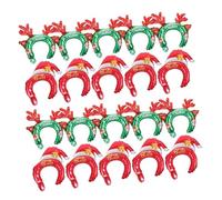 VALICLUD 20Pcs Inflatable Christmas Headbands Aluminum Foil Decorative Hairbands for Party Photo Props Smooth Surface Hair Accessories for Adults Eye Catching Holiday Headwear