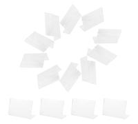VALICLUD 20pcs L Shape Sign Holders Acrylic Display Stand Slant Back Price Tag Holder Easy Paper Insertion for Retail Store