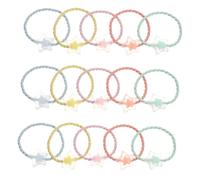 VALICLUD 20pcs Macaron Color Elastic Hair Ties for Transparent Frosted Ponytail Holders with Star Charm Stretchy Hair Ropes and Lightweight for Daily and Party Use