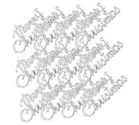 VALICLUD 20pcs Merry Christmas Hanging Sign Silver Letter Decorations 19.5cm Xmas Tree Ornaments Door Hanger Christmas Supply for Holiday Window and Wall Decor