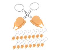 VALICLUD 20pcs Mini Realistic Fried Chicken Keyrings Compact Faux Food Charms for Backpack Handbag Car Lightweight Portable Food Props Keychain for Gifts and Daily Accessories