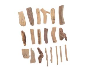VALICLUD 20pcs Natural Driftwood Pieces for Aquarium and Fish Tank Decoration, Polished Rustic Wood Blocks 3-20cm, Lightweight 2-10g Craft Sticks for Home and Vase Decor