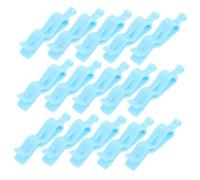 VALICLUD 20pcs Plastic Garbage Bin Clips Strong Trash Bag Clamps for Waste Basket Edge Fixing Easy to Install and Remove Portable for Home Kitchen Office Use Blue