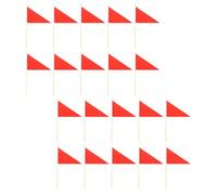 VALICLUD 20pcs Red Triangular Irrigation Marking Flags Sturdy Bamboo Poles and Polyester Pennants for Site Survey Deployment and Dig Site Marking