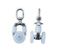 VALICLUD 20Pcs Silent Curtain Track Rollers Twin Wheeled Carriers Smooth Sliding Gliders for Window Drapery Straight Curved Rail Compatible Easy Install for Bedrooms Offices and Sliding