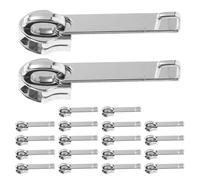 VALICLUD 20pcs Silver Zinc Alloy Luggage Zipper Pull Replacement Tabs with Double Layered Reinforced Structure, Strong Construction Fits Suitcases with Lockable Zipper Pulls for Travel