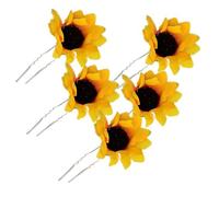 VALICLUD 20pcs Sunflower and Daisy Flower Hair Pins for Bun - Fabric Floral Hair Forks U-Shaped Sticks for Wedding Festivals and Beach in Retro Style