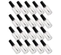 VALICLUD 20pcs Transparent Empty Nail Polish Glass Bottles with Brush Cap Leakproof Small Clear Nail Liquid Containers for Travel-friendly Refillable Vials for Manicure Storage