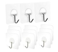 VALICLUD 20pcs Transparent Heavy Duty Adhesive Wall Hooks No-Drill Clothes Hangers for Coat Hat Handbag Towel Traceless Reusable Sticky Hooks for Kitchen Bathroom Dormitory Travel Use