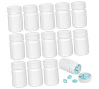 VALICLUD 20pcs White Moistproof Pill Box with Spiral Cap Lightweight Portable Pill Case for Travel Odorless and Concealed Storage Bottles Healthy Environmental Material
