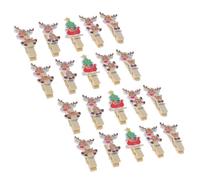 VALICLUD 20Pcs Wooden Christmas Photo Clamps Paper Pegs Memo Clips Note Holders Xmas Decoration for Cards and Craft Supplies