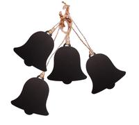 VALICLUD 20pcs Wooden Hanging Double Sided Mini Blackboard Bell Shaped Message Boards Thick Sturdy Density Board Chalkboard Pendants for Making Memos and Labels
