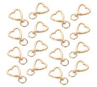 VALICLUD 20pcs Zinc Alloy Heart Shape Swivel Buckles Spring Trigger Keyring Clasps Lightweight Compact Keychain Clips for Bags Purses Handbags DIY Craft Projects
