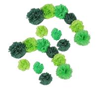 VALICLUD 21pcs Green Tissue Paper Pom Poms Vibrant Paper Pompom Balls for Graduation Photoshoot Birthday Party Decorations Spring Festival Table Centerpieces Easy Assembly Party Props