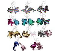 VALICLUD 22pcs Glitter Sequin Keychain Double-Sided Bag Hanging Pendant Unique Decorative Charms for Boys and Girls Adults Birthday Backpack Accessory