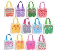 VALICLUD 24pcs Hawaiian Luau Party Favor Bags Non Woven Fabric Tote Bags with Flamingo Watermelon Design for Birthdays Beach Parties Summer Events