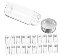 VALICLUD 24Pcs Leakproof Glass Test Tubes with Lids Vials for Sample Storage Durable Sealed Caps for Dry Powders and Liquids for Laboratory and Home Use