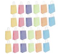 VALICLUD 24Pcs Lovely Decorative Paper Bags Medium Kraft Bags with Handles for Parties Weddings and Candy Packing Sturdy Durable and Practical for Souvenir Wrapping Colors